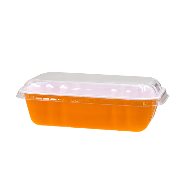75 Vaschette gelato PS arcobaleno 660 cc arancioni con coperchio - immagine 2